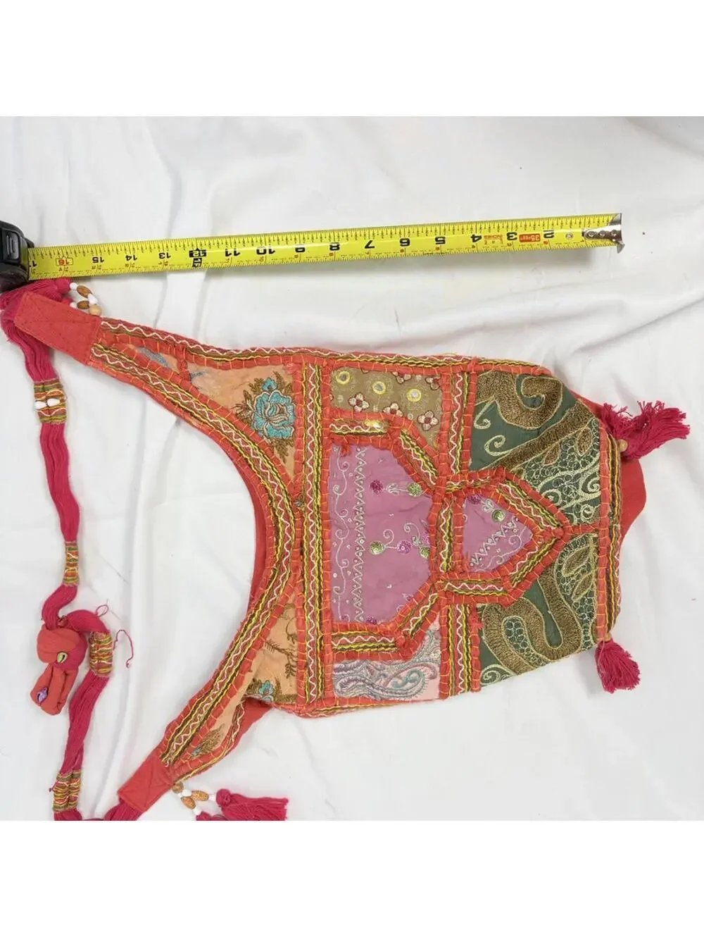 Y2K Hand made Colorful Beaded & Embroidered Boho-Chic Hobo Style Shoulder Bag